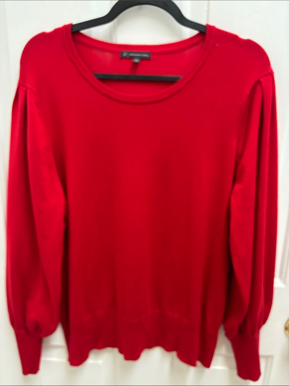 Adrianna Papell Vibrant Red Crewneck Sweater
